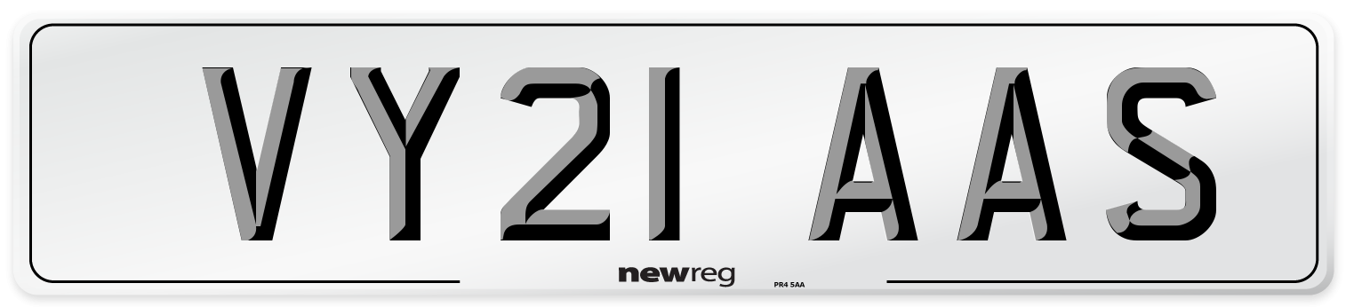 VY21 AAS Number Plate from New Reg